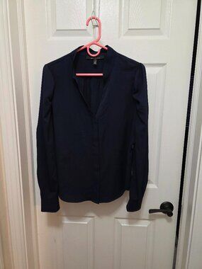 White House Black Market V-Neck Button Blouse